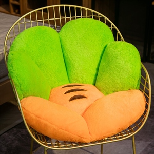 胡萝卜仙人掌兔毛半包围坐垫靠垫+视频,腰枕坐垫毛绒坐垫,橙子酱