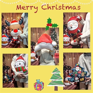 圣诞老人圣诞树雪人麋鹿圣诞帽,毛绒玩具,人物类毛绒,草莓屋