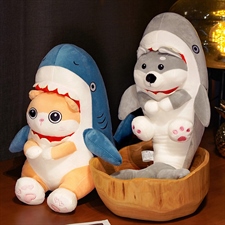 三只熊玩具礼品 鲨猫和鲨狗