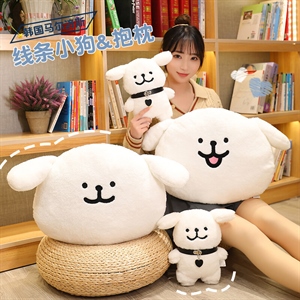 韩马尔济斯线条小狗抱枕
