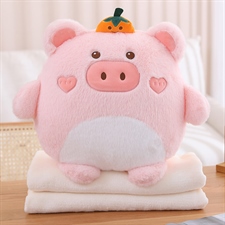 猪猪抱枕毯