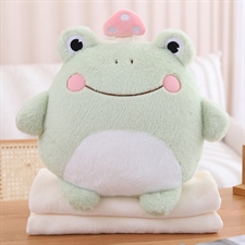 青蛙抱枕毯