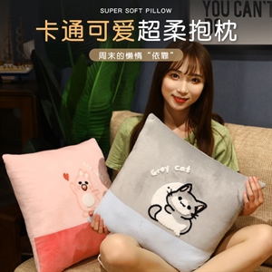 拼色毛巾绣抱枕