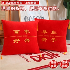 结婚刺绣抱枕,毛绒玩具综合类毛绒,香草伊人