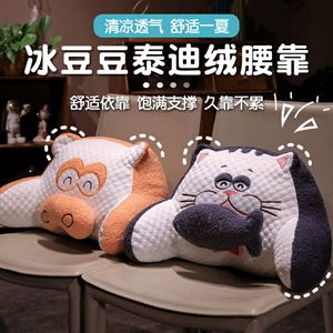 泰迪绒冰豆豆腰靠