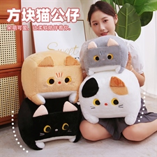 网红方块猫抱枕,毛绒玩具综合类毛绒,祥瑞玩具