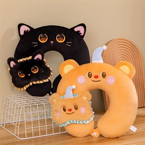 黑猫和黄油小熊颈枕