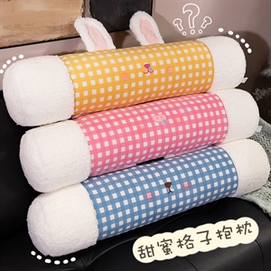 甜梦眠眠格子枕