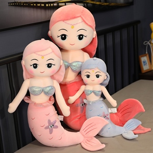 美人鱼抱枕跨境亚马逊爆款卡通家居抱枕组合沙发装饰,毛绒玩具人物类毛绒,长青玩具